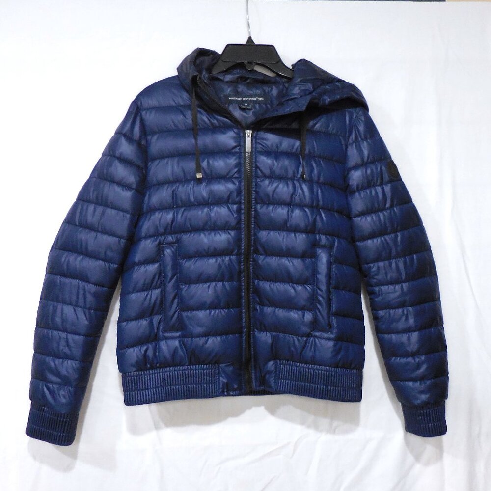 French Connection Blue Puffer Jacket - Size Medium - Blue